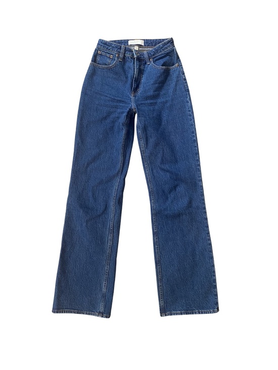 Abercrombie & Fitch Denim - Abercrombie & Fitch Dark Blue Straight Leg Jeans - 24 Long